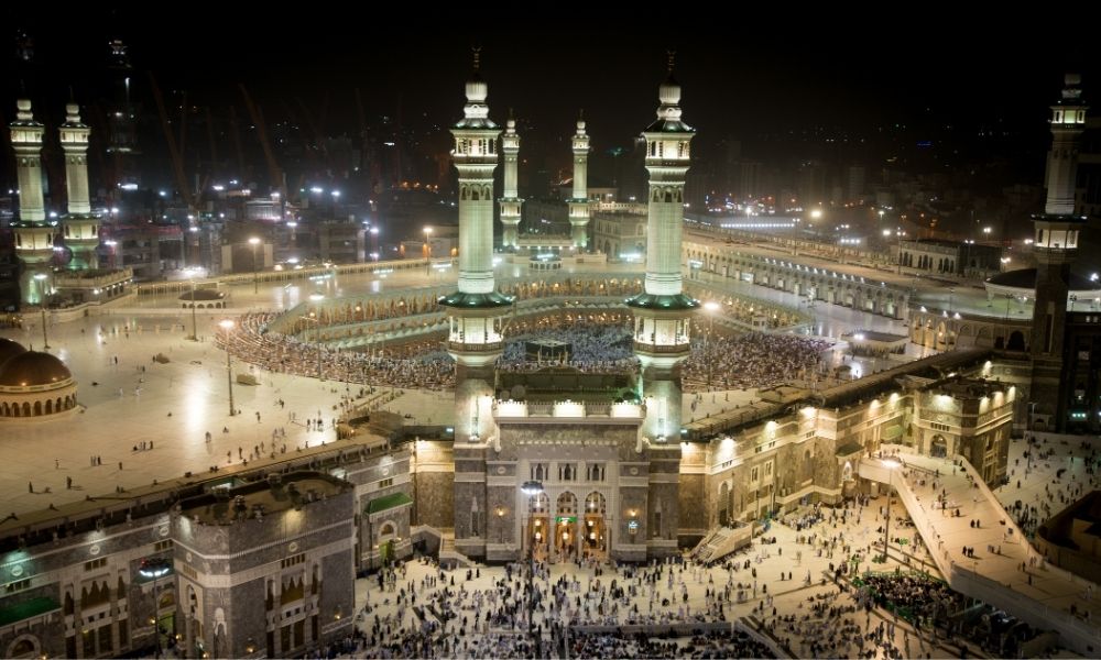 Masijid Haram Makkah pada malam hari